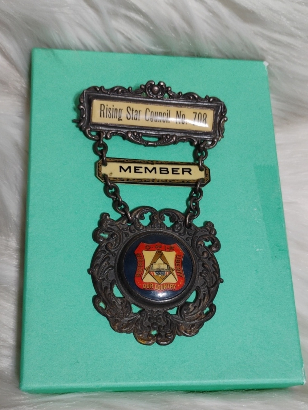 Antique Bronze Masonic Rising Star Council No.708 Member Pin